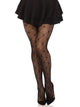 Arya -- Women's Love Struck Heart Net Tights -- Black