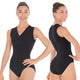 Bara -- Women's Wrap Front Tank Leotard -- Black