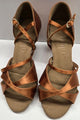 2.5" Crystal Ray II -- Women's Latin Ballroom Sandal -- Tan Satin