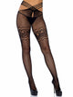 Divna -- Women's Crotchless Fishnet Tights -- Black