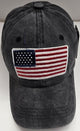 USA Flag III -- Cotton USA Baseball Cap -- Grey