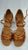 2.5" Leticia -- Latin Sandal -- Dark Tan Satin - Teddy Shoes