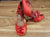 3" La Alemana -- Women's Flare Heel Latin Sandal -- Red Satin 