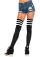 Nalani --  Women's Ribbed 3 Stripe Thigh High