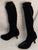 2.2" Tina -- Women's Pull-On Knee Sock Boots -- Black Velveteen