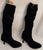 2.2" Tina -- Women's Pull-On Knee Sock Boots -- Black Velveteen
