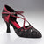 2.5" Mariana -- Women's Flare Heel Standard Ballroom Shoe -- Black Satin/Red Trim - Teddy Shoes