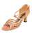 2.5" Noreen -- Flare Heel Latin Sandal -- Tan Satin - Teddy Shoes