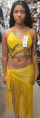 Aaliyah -- Women's 2Pc Belly Dance Set -- Yellow/Gold