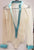 Agostino -- Men's Long Sleeve Latin Ballroom Shirt -- Ivory/Aqua