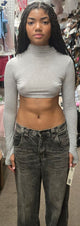 Aicha -- Women's Long Sleeve Shrup -- Heather Grey