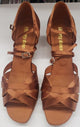 2" Aida -- Women's Latin Sandal -- Tan Satin