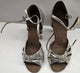 3" Angela -- Flare Heel Latin Sandal -- Silver