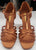 3" Ebba -- Women's Latin Sandal -- Dark Tan Satin