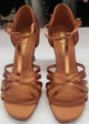 3" Ebba -- Women's Latin Sandal -- Dark Tan Satin