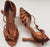 3" Ebba II -- Women's Latin Sandal -- Dark Tan Satin