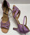 2.5" Gloria -- Flare Heel Latin Sandal -- Lavender Glitter