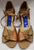 1.5" Guan -- Women's Latin Sandal -- Tan Leather/Gold Glitter