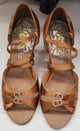 3" Isadora II -- Women's Latin Sandal -- Tan Satin