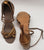 3" Jessica -- Flare Heel Latin Sandal -- Gold Scale/Dark Tan