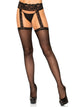 Kennedy -- Women's Nylon Garter Belt Pantyhose -- Black