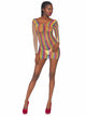 Kym -- Women's Long Sleeve Fishnet Mini Dress -- Rainbow