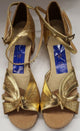 1.5" Laverne -- Women's Latin Sandal -- Gold/Gold Glitter