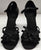 3.5" Leyla -- Women's Flare Heel Latin Sandal -- Black Satin