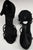3.5" Leyla -- Women's Flare Heel Latin Sandal -- Black Satin