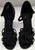 3.5" Leyla -- Women's Flare Heel Latin Sandal -- Black Satin