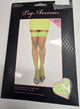Margery -- Women's Industrial Net Thigh High with Silicone Lace Top -- Neon Green