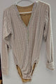 Marley -- Men's Long Sleeve Latin Ballroom Shirt -- Beige
