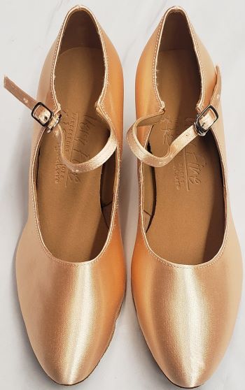 2" May-lisa -- Women's Flare Heel Standard Ballroom Shoe -- Flesh Satin 2" May-lisa -- Women's Flare Heel Standard Ballroom Shoe -- Flesh Satin