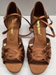 2" Meera II -- Women's Latin Sandal -- Dark Tan Satin