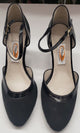 2.5" Nelly -- Women's Closed Toe Ballroom Shoe -- Black Suedine/Black Patent Trim