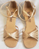 1.3" Paxtyn -- Women's Thick Heel Latin Sandal -- Light Tan Satin