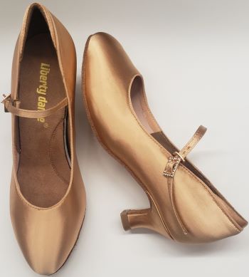 2" Petra IIII -- Women's Standard Ballroom Shoe -- Tan Satin 2" Petra IIII -- Women's Standard Ballroom Shoe -- Tan Satin