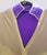 Ranjit -- Men's Long Sleeve Latin Ballroom Shirt -- Light Gold/Purple