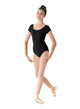 Romy -- Women's Cap Sleeve Leotard -- Black