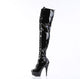 6" Shasha -- Women's Thigh High Lace-Up Platform Boot -- Black Patent