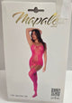 Sheetal -- Women's Camisole Bodysuit with Fishnet Stocking -- Neon Pink