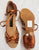 2.5" Sheyla -- Women's Latin Sandal -- Dark Tan Satin