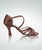 3" Julianne -- Women's Flare Heel Latin Sandal -- Brown Satin