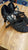 2.5" Addison -- Flare Heel Latin Sandal -- Black Leather - Teddy Shoes