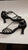 2.5" Sofia -- Women's Flare Heel Latin Sandal -- Black Satin