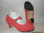 2.25" Sevilla -- Flamenco Shoe -- Red Suede - Teddy Shoes