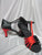 2.5" Gisele -- Flare Heel Latin Sandal -- Black/Red Satin - Teddy Shoes