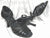 3.38" Julia -- Flare Heel Latin Sandal -- Black Leather