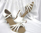 2.25" Blanca -- Wide Heel Latin Sandal -- White Satin