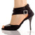 3.5" Jordana -- Ultra Slim Heel Latin Sandal ( Boot Style ) -- Black Satin